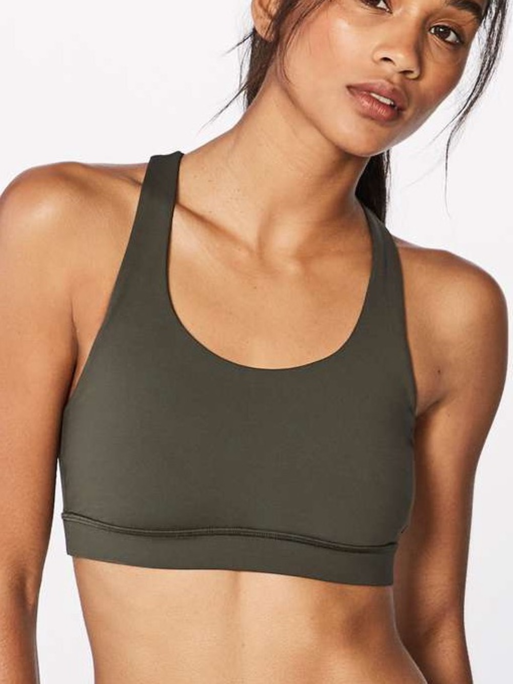 Lululemon Sz 6 Invigorate Athletic Active Wear Sport Bras In Olive Oak